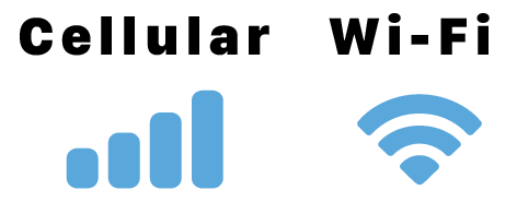 Cellular symbol vs. Wi-Fi symbol