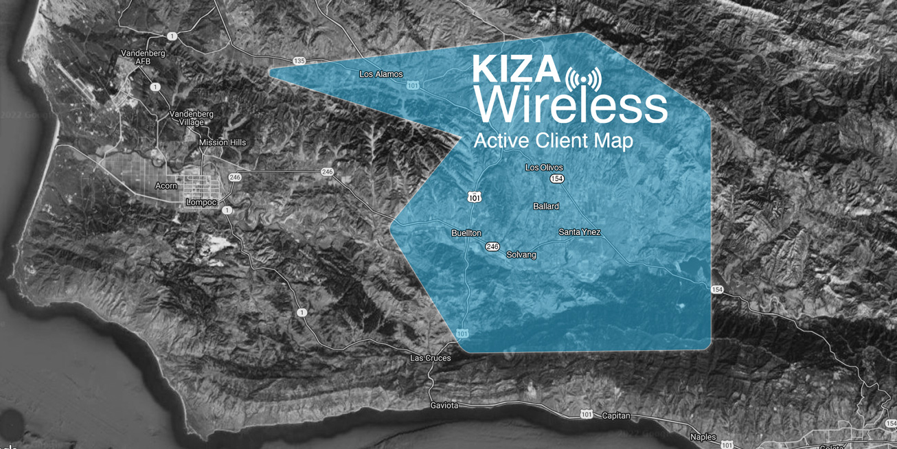 Kiza Wireless coverage map